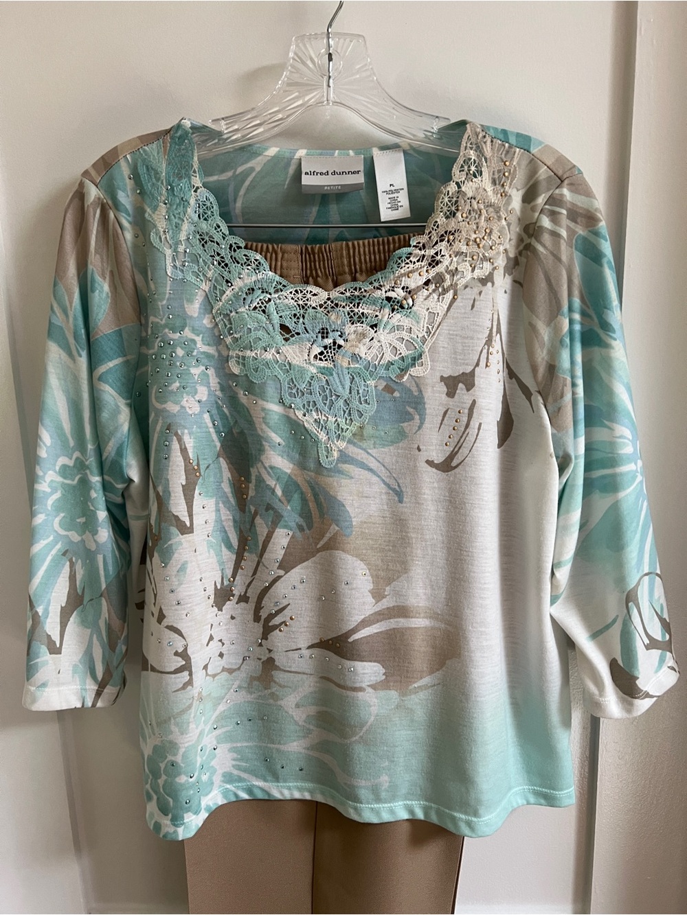 Alfred Dunner Embellished Summer Top  PL